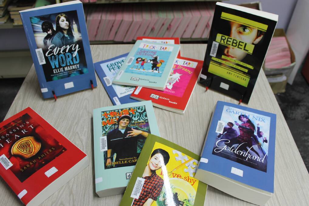 A selection of books from the Nowra Library collection for people with dyslexia. Photo: supplied.