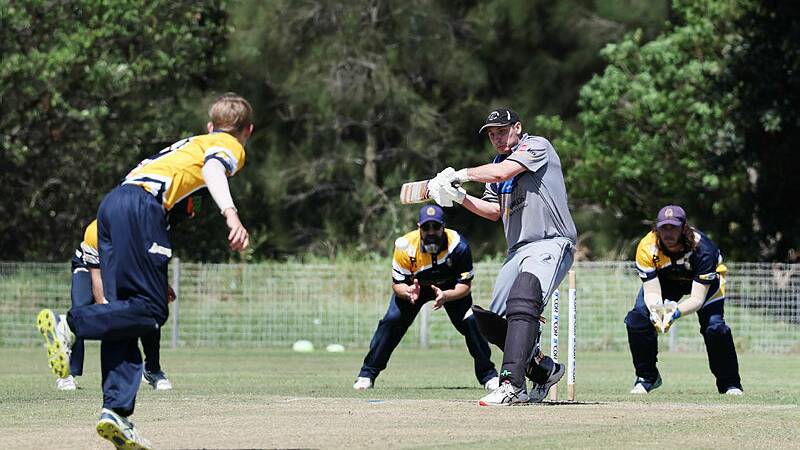 Berry batter Jarrod Mitchell in action against Lake Illawarra last Saturday. They play The Rail in a semifinal this Saturday. Picture by Sylvia Liber