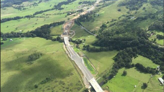 Fly over Princes Highway upgrade from Gerringong to Berry