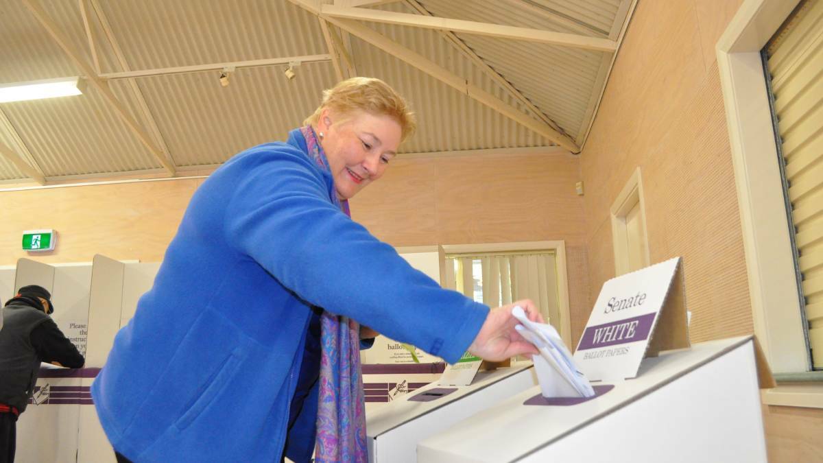  Gilmore MP Ann Sudmalis casts her vote for the Senate at Batemans Bay Community Centre on July 2, 2016.
