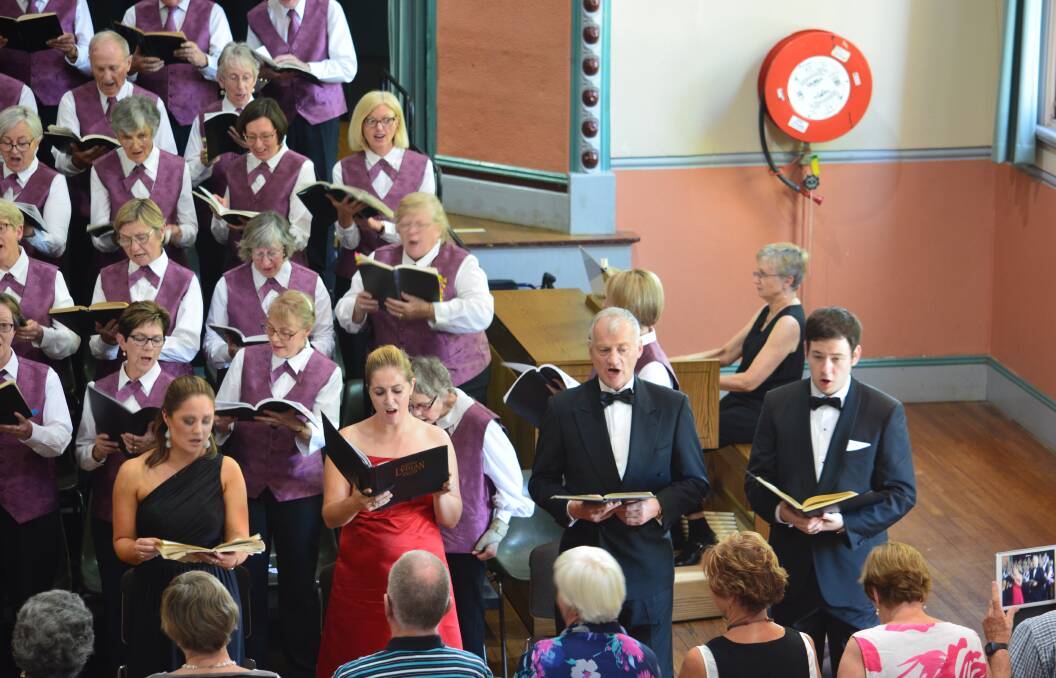 Soloists join in The Hallelujah Chorus to the organ accompanist Heather Moen-Boyd. Photo contributed. 