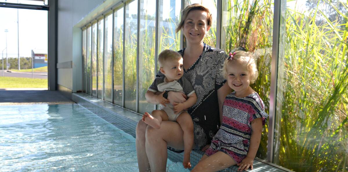 SWIM SAFE: Marissa Kinsele with children Jack and Grace, has launched an online petition for swimming lessons to be subsidised nationally. 