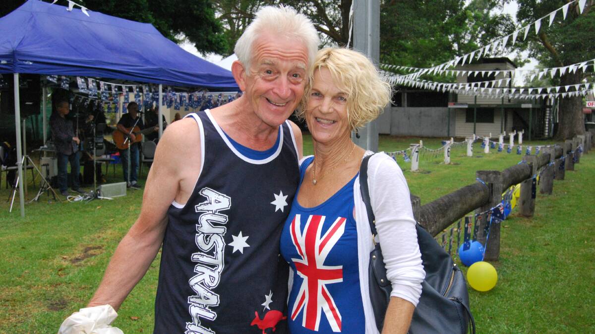 Geoff Letford and Gloria Webber get into the swing of things at last year's Berry Rotary Australia Day Breakfast.