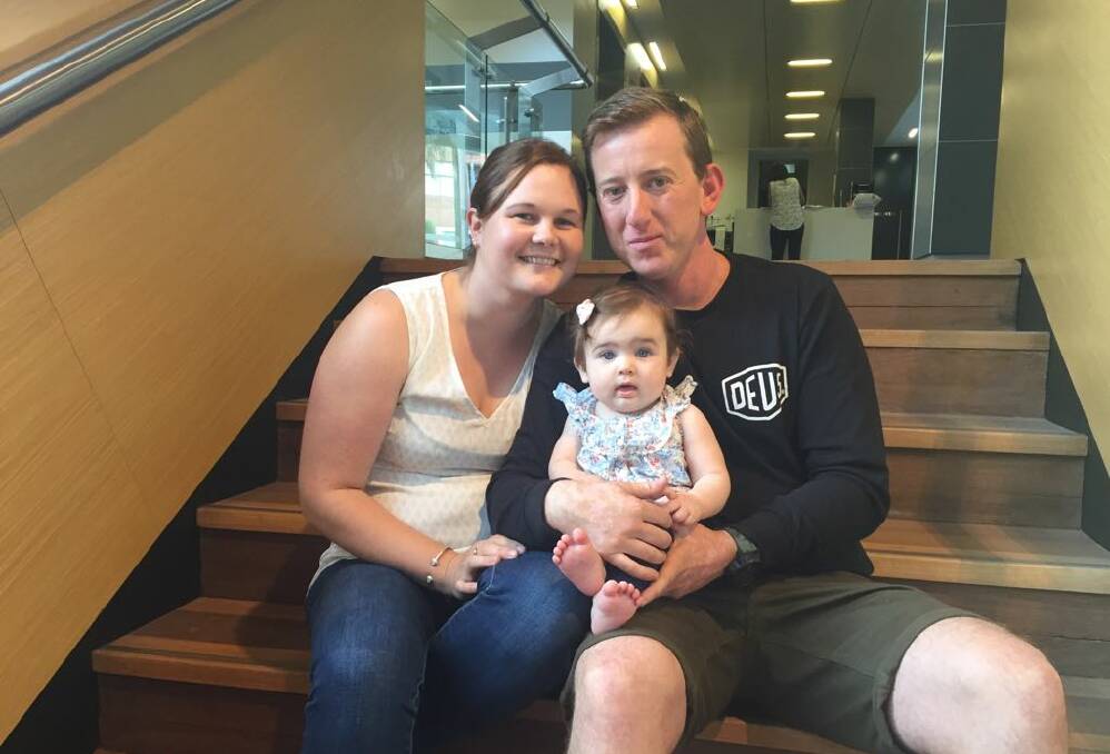 Michelle, Josh and baby Mia Drover. The Nowra family will be taking part in the annual Wollongong Melanoma March on March 11 and encouraged everyone to get involved. Photo contributed. 