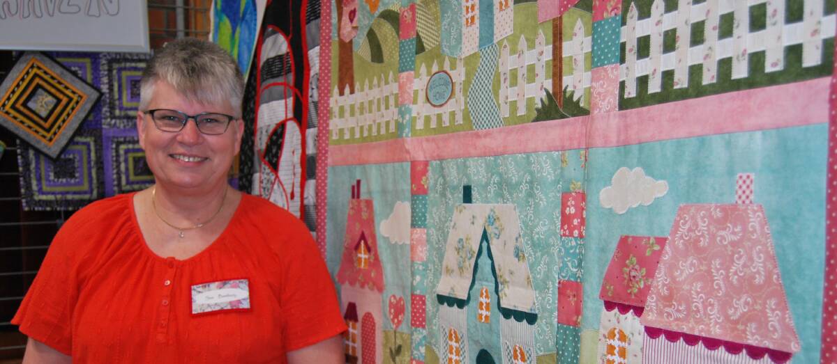 COLOUR EXPLOSION: Sue Bambury enjoy's the quilt show in 2017. This year's event will be held on March 10 and 11. Photo: Hayley Warden. 