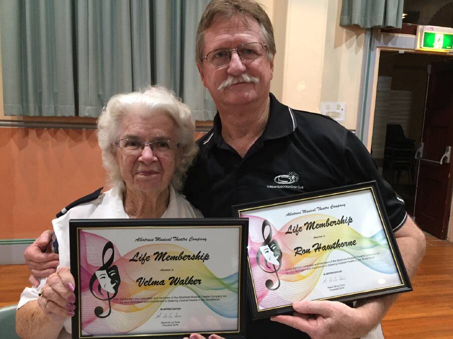 HONOURED: Velma Walker and Ron Hawthorne have been made life members of the Albatross Musical Theatre Company (AMTC).