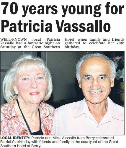 Patricia and Mick celebrate Patricia's 70th birthday in 2010.