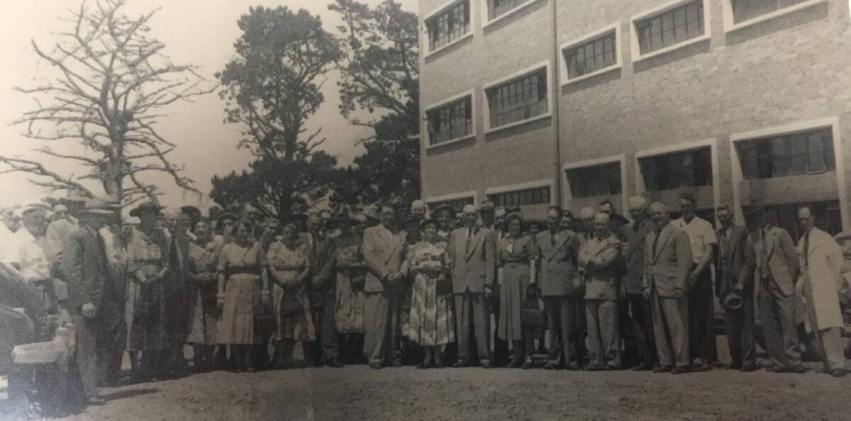 EXCITEMENT: The opening of the Horlicks Pty. Ltd. drew a crowd in June 1952. Photo: Shoalhaven Historical Society. 