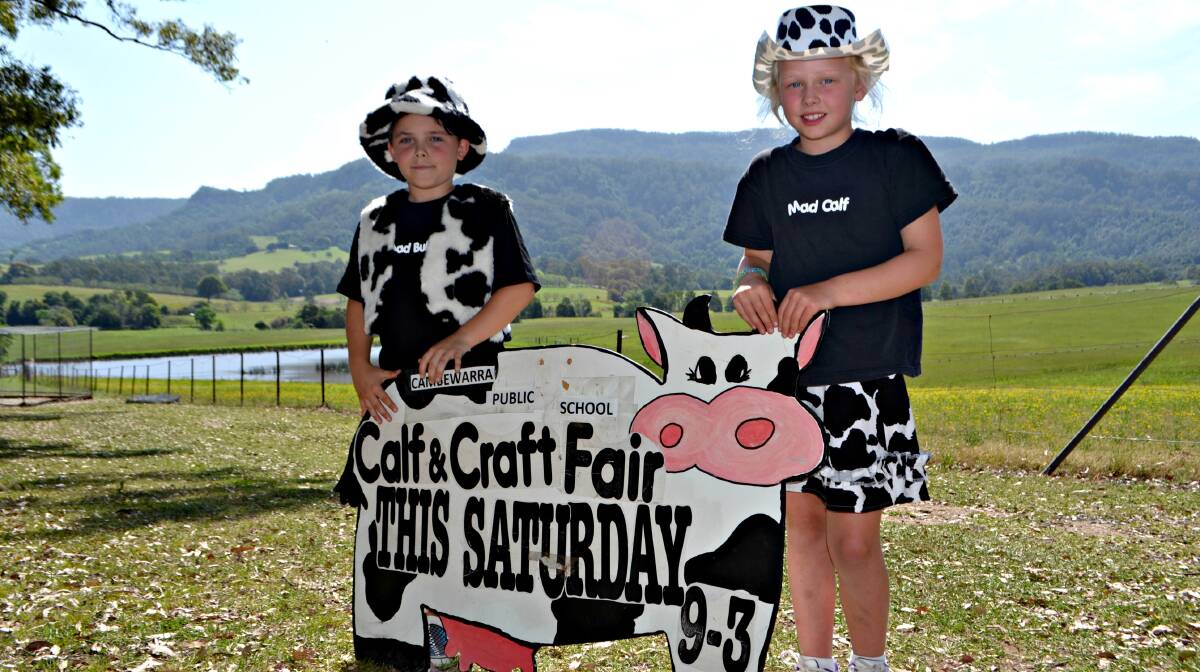UDDERLY EXCITED: Bailey Gossage and Hannah Phillips are ready to welcome everyone to the school's Calf and Craft Fair this weekend. 