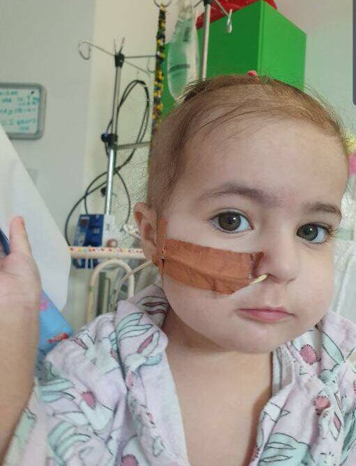 Two-year-old Kyesha-Lee Minuti is receiving treatment for acute lymphoblastic leukaemia. Photo: supplied. 