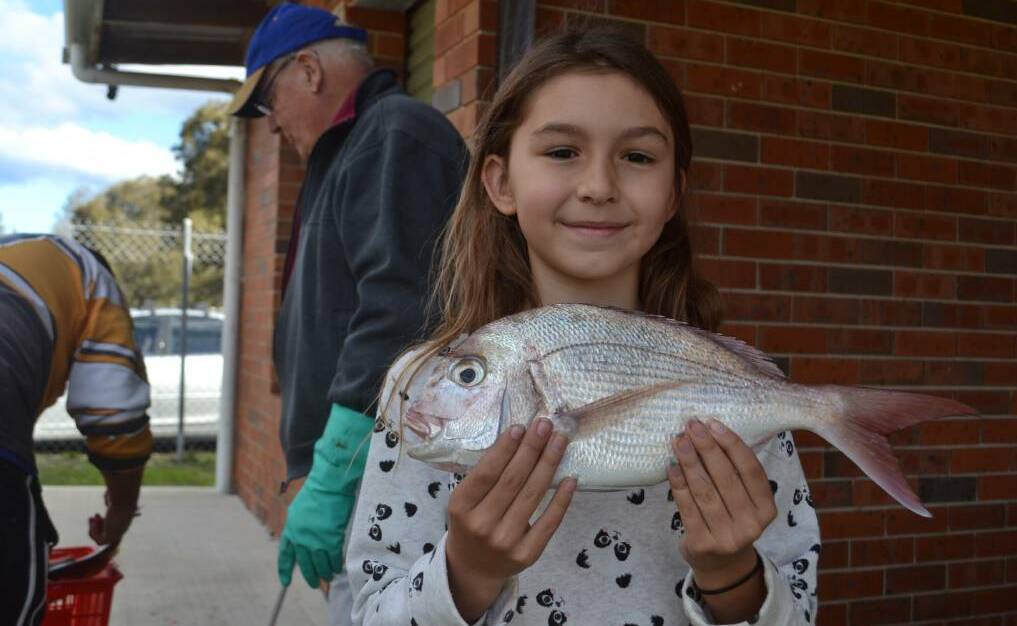  GET INVOLVED: Young angler Jasmine Zorbas, 9, participated in a previous clinic. Picture: Rebecca Fist
