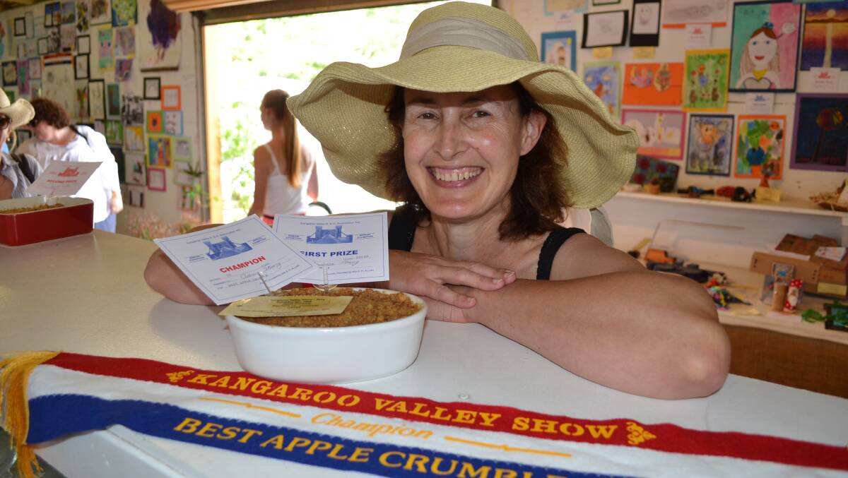 SHOW STOPPER: Last year's hotly contested apple crumble competition, won by Andrea Strong, will be on again this year, along with a huge amount of other events.