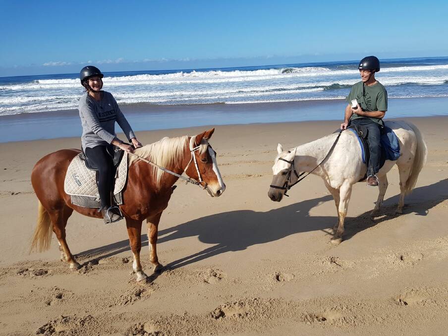 BACK TOGETHER: After 26 years apart, Megan Hanna and Matthew Watson found each other in Kmart Nowra. Matthew proposed last week during a horse ride in Shoalhaven Heads. Photo: Monique Miller. 