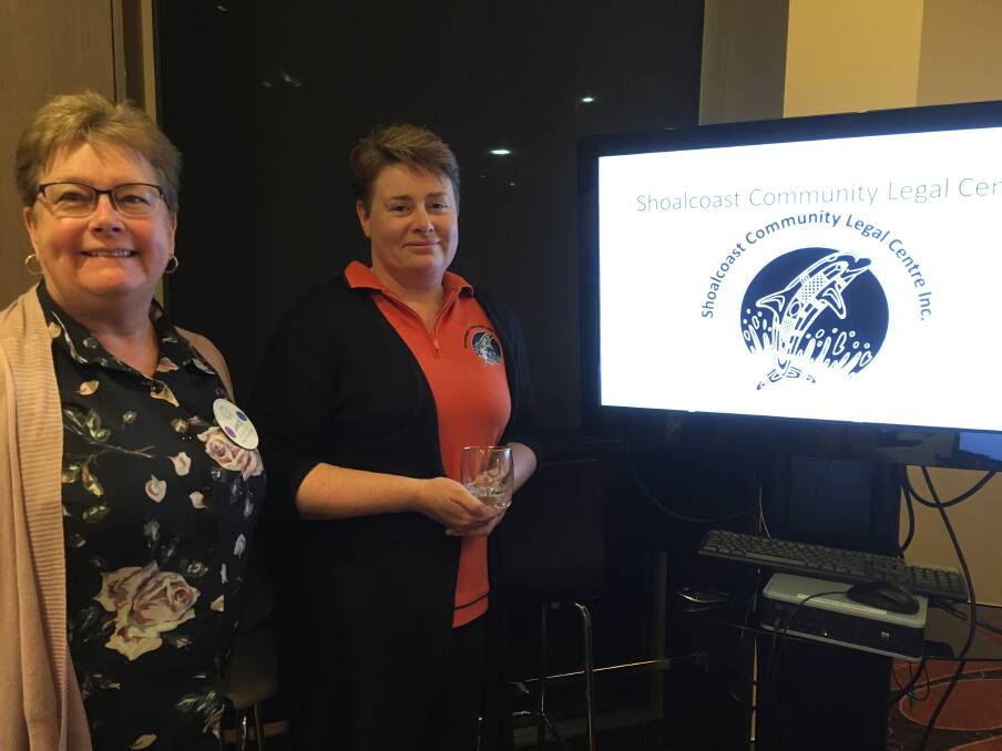 GUEST: Rotarian Janice Aljancic thanks Emma Wood for her talk on the Shoalhaven Community Legal Centre Services.