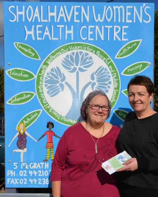 DONATION: Tracy Lumb from the Shoalhaven Women's Health Centre accepts a cheque from Werninck Craft Cottage president Sue Marshall.