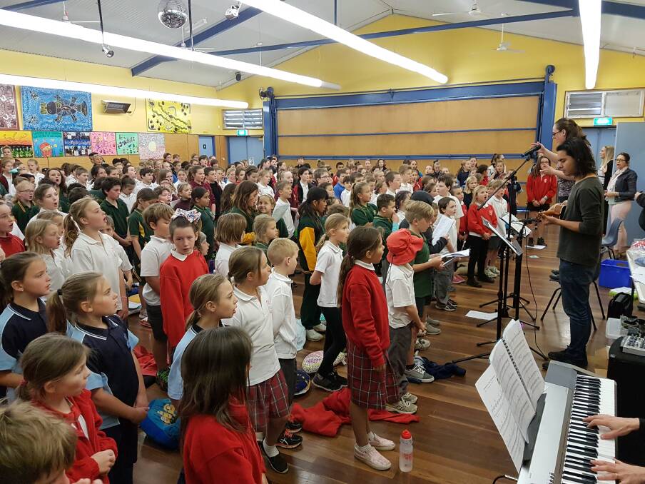 SING OUT LOUD: Nowra East Public School is one of 12 Shoalhaven schools which has been busily rehearsing this week. Photo: contributed. 