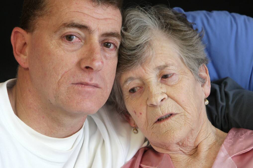 Kevin Docherty with his mum Jean in 2007.