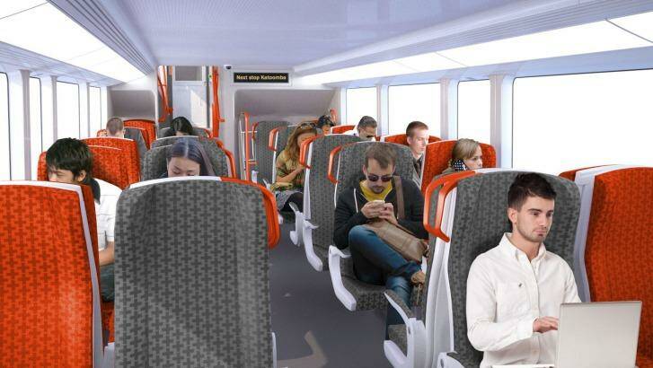 The intercity trains will have two-by-two seating on their upper and lower decks. Photo: Supplied