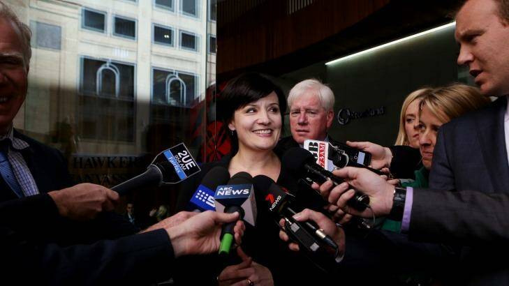 Testy exchange: Former Labor minister Jodi McKay leaves ICAC. Photo: AAP