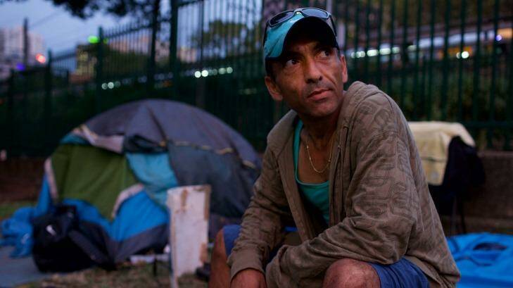 "Why can't we put a tent on our land?": Jamie says he does not want handouts. Photo: Wolter Peeters