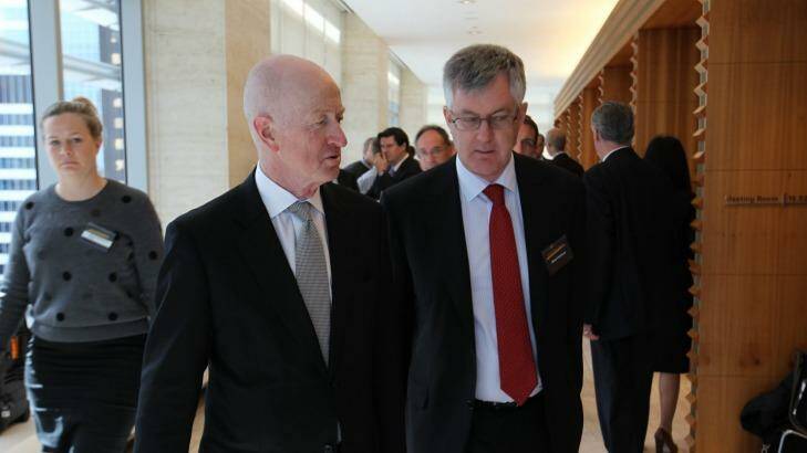 RBA Governor Glenn Stevens and for Mr Parkinson at the National Reform Summit in Sydney on Wednesday. Photo: Louie Douvis
