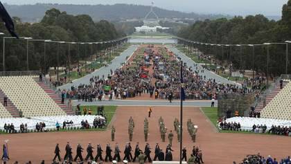 ANZAC day ceremony at the Australian War Memorial in Canberra on Friday 25 April 2014. Photo: Alex Ellinghausen