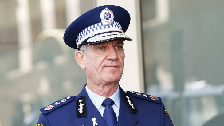 NSW Police Commissioner Andrew Scipione arrives at the Lindt cafe siege inquest. Photo: Daniel Munoz