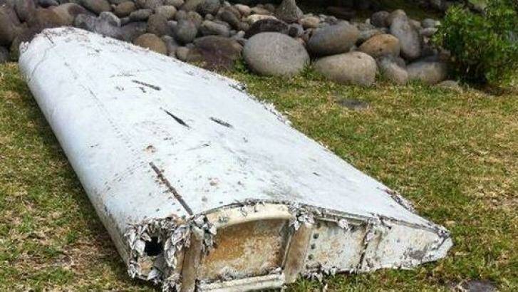 The large piece of aircraft wreckage that washed up on Reunion Island appears to come from a wing. Photo: Twitter