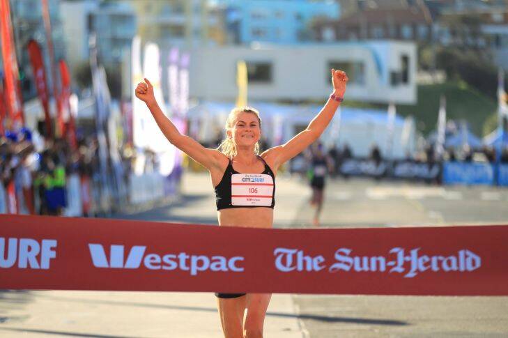 SYDNEY, AUSTRALIA - August 13, 2017: SYDNEY, AUSTRALIA - SMH NEWS: 130817: Women's Winner of the Sun Herald Westpac City2Surf fun run 2017 Celia Sullohern . (Photo by James Alcock/Fairfax Media).
