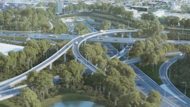 The second stage of the $16.8 billion WestConnex project includes a major interchange at St Peters, in Sydney's inner west. Photo: Supplied