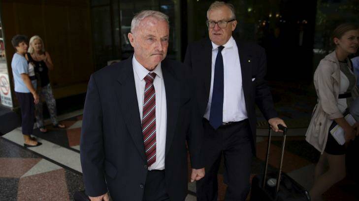 John Dennis Maguire, (left) former dorm master at St Joseph's College,
Hunters Hill leaving court. Photo: Wolter Peeters