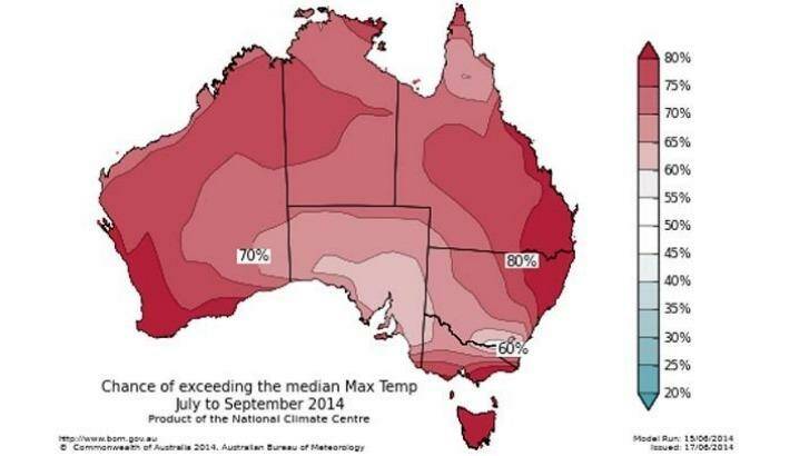 Outlook is for warmer-than-usual months to come. Photo: BoM