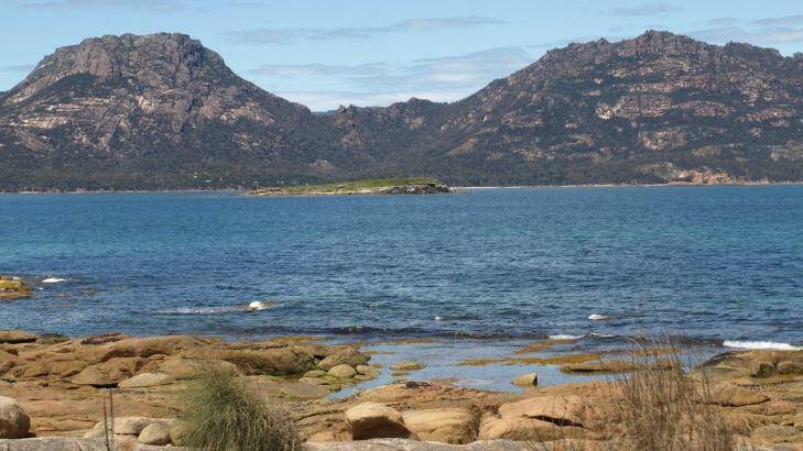 The view from Picnic Island, off the coast of Tasmania's Freycinet National Park. 