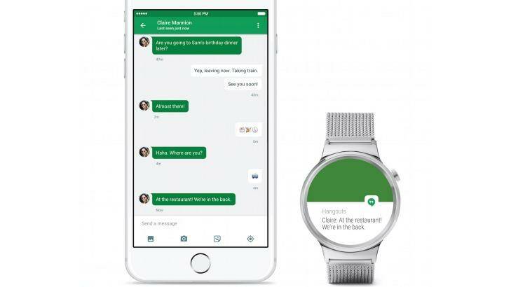 From now on, new watches running Google's Android Wear will be compatible with iPhones. Photo: Google