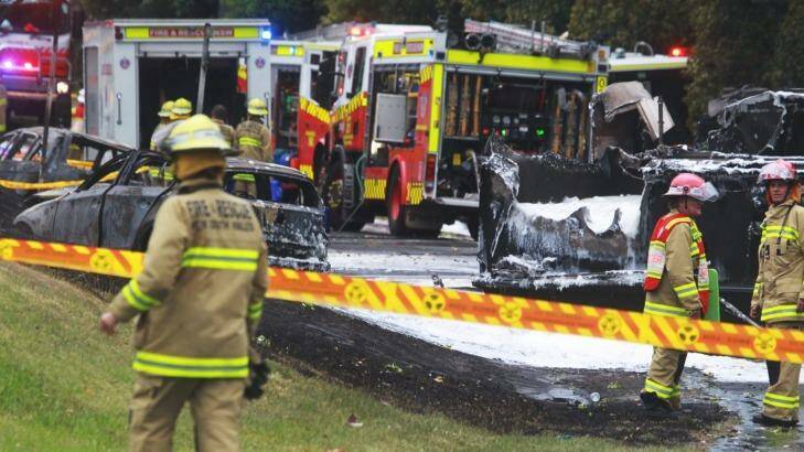 The scene of the Mona Vale crash in  which two people died. Photo: Ben Rushton