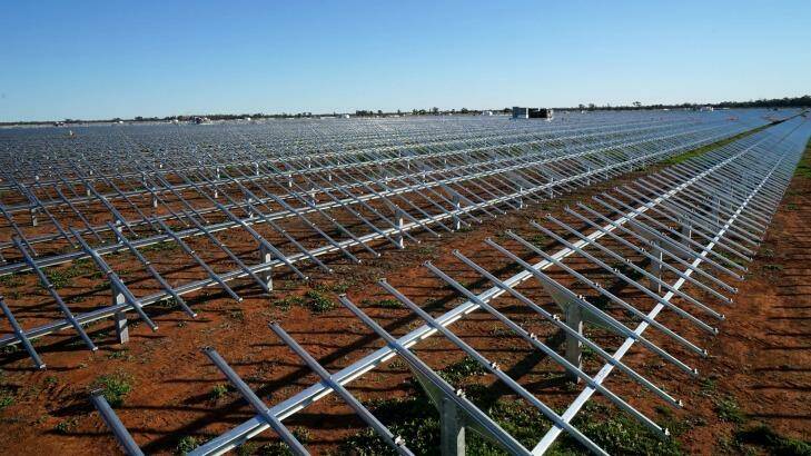 AGL's solar array awaiting panels - future renewable energy ventures are in doubt.
