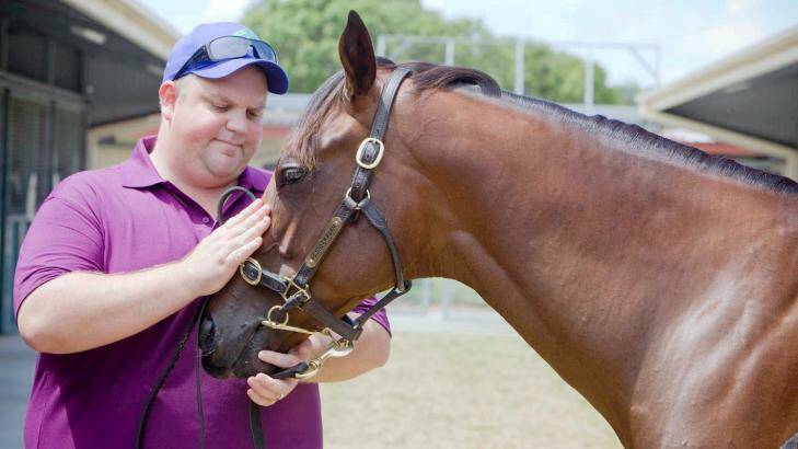 'it's all over': Nathan Tinkler with a horse from his stables at the 2010 Magic Millions. Photo: Glenn Hunt