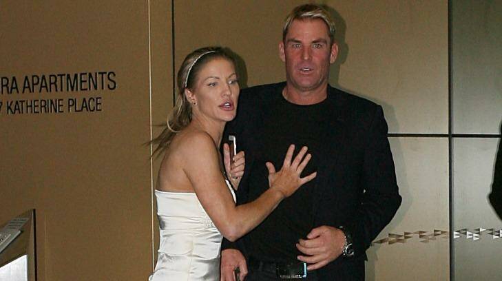 Shane Warne photographed entering Brynne Edelsten's apartment at 3am on May 12 after a charity fund-raiser in Melbourne. Photo: Diimex