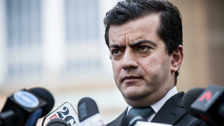 Senator Sam Dastyari was energetic during his Tuesday press conference.
 Photo: Wolter Peeters