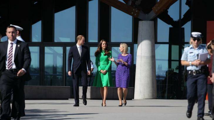 ACT Chief Minister Katy Gallagher, right, with the the Duke and Duchess of Cambridge at the National Arboretum in April. Photo: Alex Ellinghausen