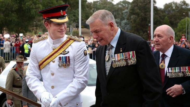 Prince Harry arrives at the Australian War Memorial. Photo: Jeffrey Chan