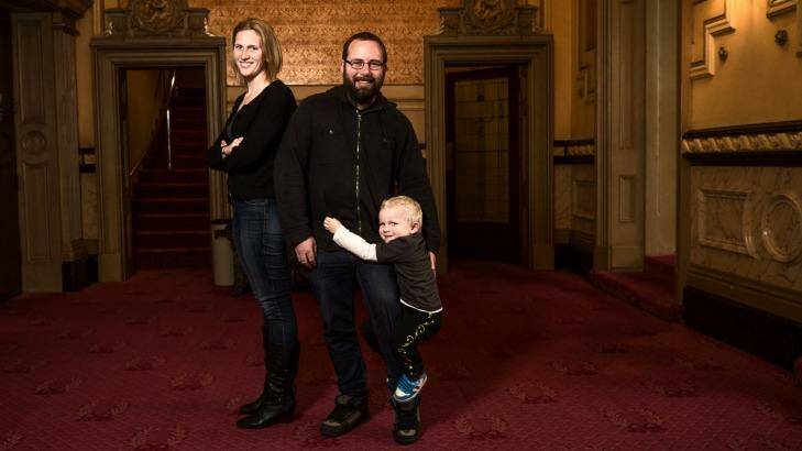 Now former Senator Ricky Muir with wife Kerrie-Anne and son Tristan. Photo: Justin McManus