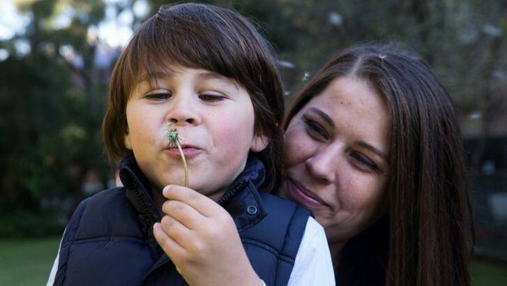  Alex Baltins and her son Sebastian,5, who has autism, is high functioning and requires support at school.   Photo: Edwina Pickles