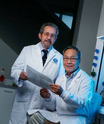 CSIRO researchers Dr San Thang (right) with Dr Ezio Rizzardo Photo: Eddie Jim