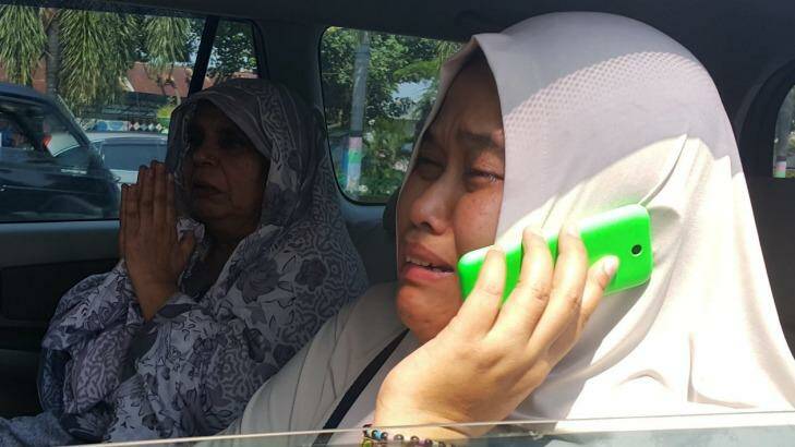 Condemned man Zulfiqar Ali's distraught wife, Siti, after learning her husband will be executed on Thursday night. Photo: Amilia Rosa