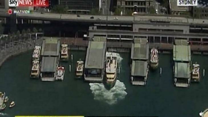 The ferry docks at Circular Quay. Photo: Sky News