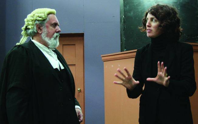 Pat Gallagher and Emma Wood in Witness for the Prosecution. Photo: Helen Drum