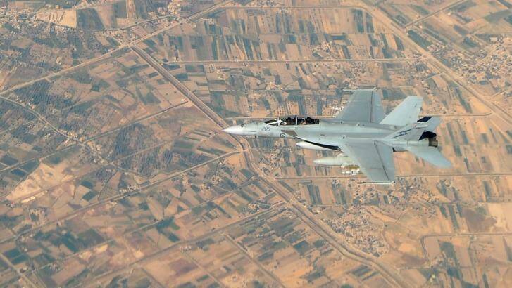 A Royal Australian Air Force F/A-18F Super Hornet in Iraq in 2014.  Photo: SGT Mick Davis