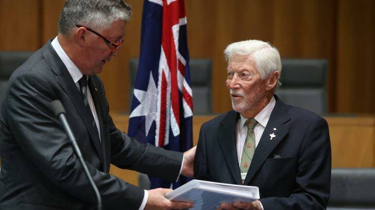 Battle of Long Tan commander Harry Smith (right) says Australians would be "up in arms" if Japan wanted to commemorate the bombing of Darwin. Photo: Andrew Meares