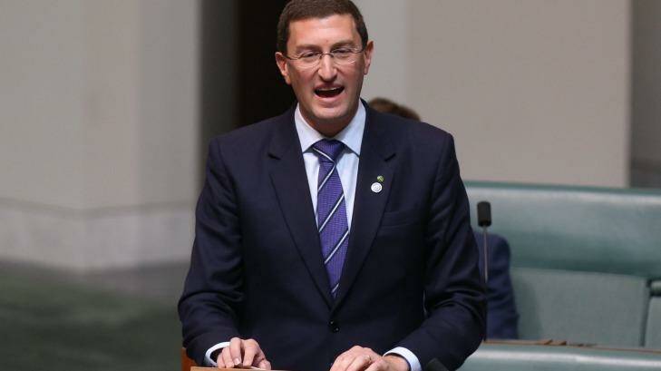 Julian Leeser delivers his first speech at Parliament House on Wednesday. Photo: Andrew Meares